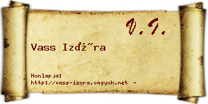 Vass Izóra névjegykártya